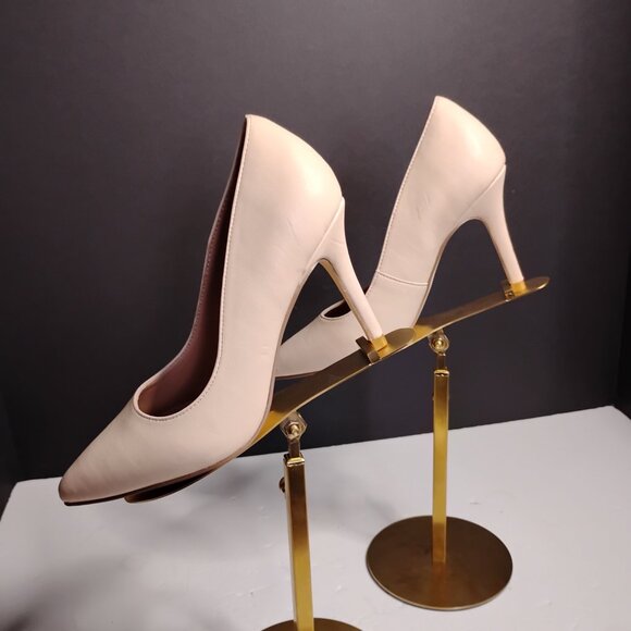 Ventura Cinderella Of Boston Cream Tan Pump Heels Pointed Toe Size 3M - Picture 7 of 14